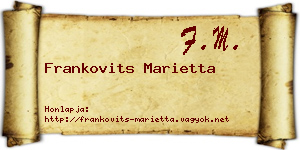 Frankovits Marietta névjegykártya
